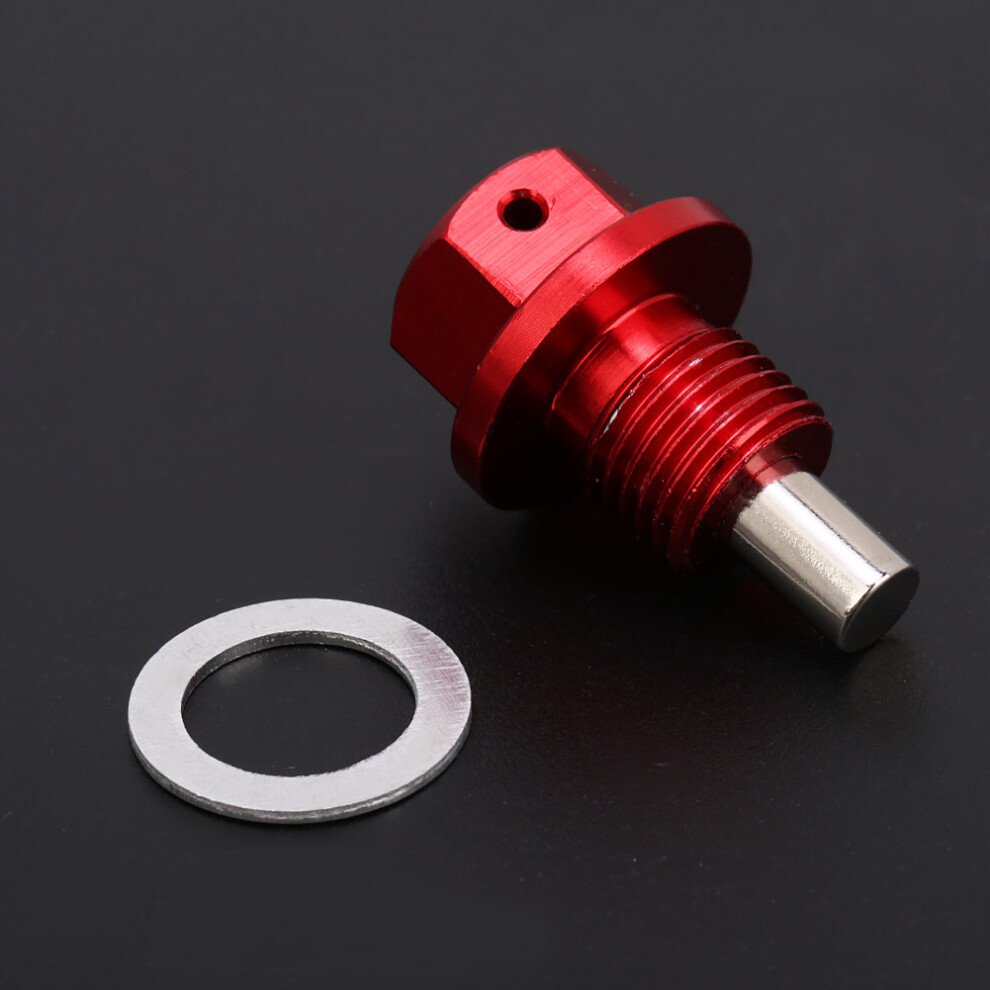 M12 * 1.25 Aluminum Alloy Car Magnetic Engine Oil Pan Drain Bolt Screw Red 8421324592279