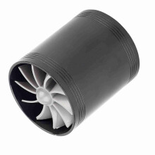 Car Air Intake Turbonator Dual Fan Turbine Super Charger Gas Fuel Saver Turbo Black