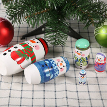 Russische Matroschka-Puppen 5 Stück Holz-Weihnachtsdekorationen Handbemalt süßes Set
