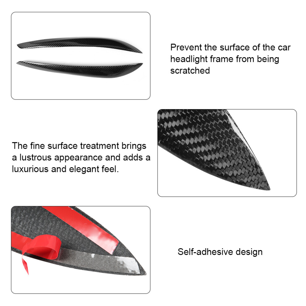 Dry Carbon Fiber Headlight Eyebrow Eyelids Fit For Nissan Skyline R34 Gtr 99-02 4191324593128