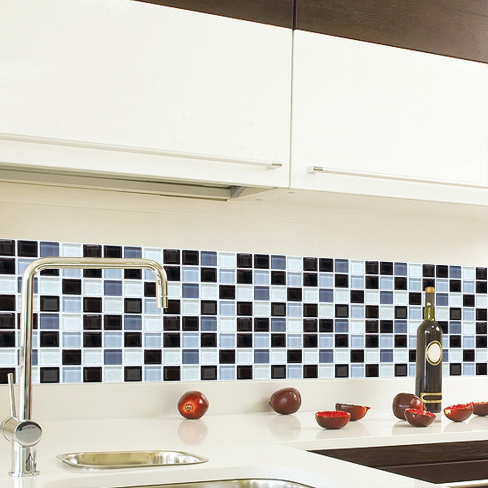 6Pcs 3 Dimensions Self Adhesive Simulation Mosaic Pvc Wall Tile Sticker Bedroom Decoration 8481324594642