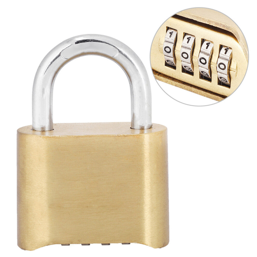 4 Dail Digit Rust Proof Brass Password Lock Combination Padlock Warehouse Cupboard Door Locks 6911324594585