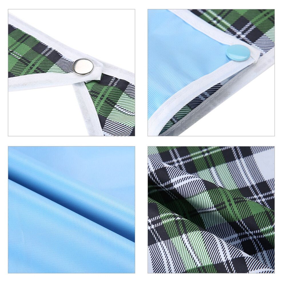Blue Adult Waterproof Mealtime Bib Double Layer Elder Dinning Clothes Protector