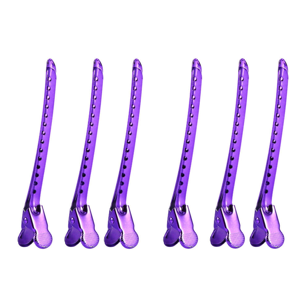 12PCS/Set Salon Hair Clip Hairdressing Clamps Grip Styling Tools Accessories(Purple)