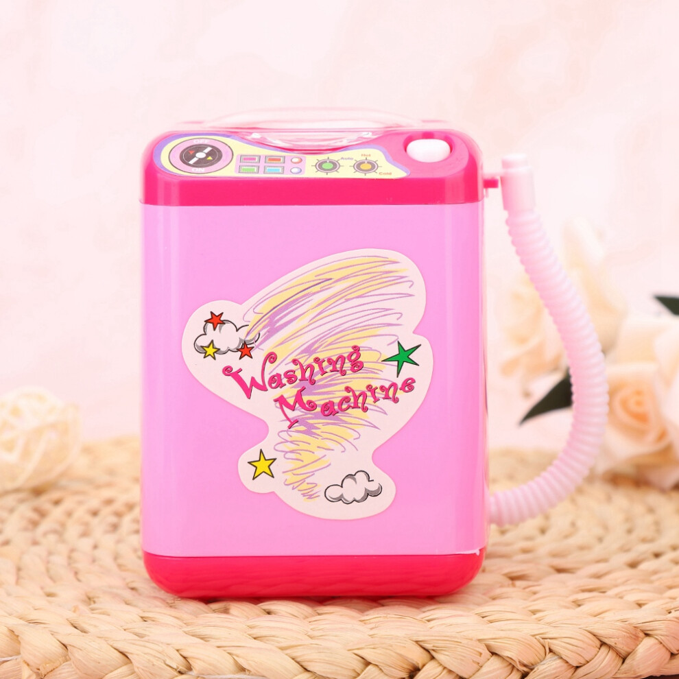 Mini Simulation Washing Machine Electric Make Up Brush Washing Machine (Pink)