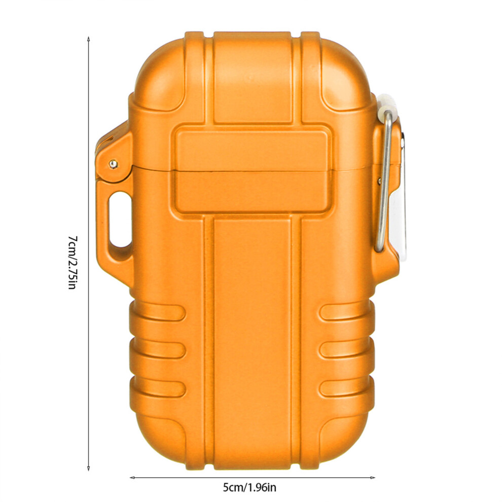 Orange Portable Gas Lighter Waterproof Windproof Lighter Igniter For Smoker Cigarettes Cigar (Orange)