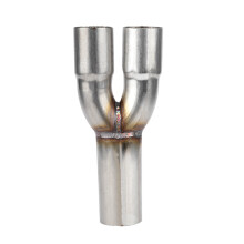 Stainless Steel Dual 1.5'' ID Inlet Single 1.75'' OD Outlet Exhaust Merge Collector