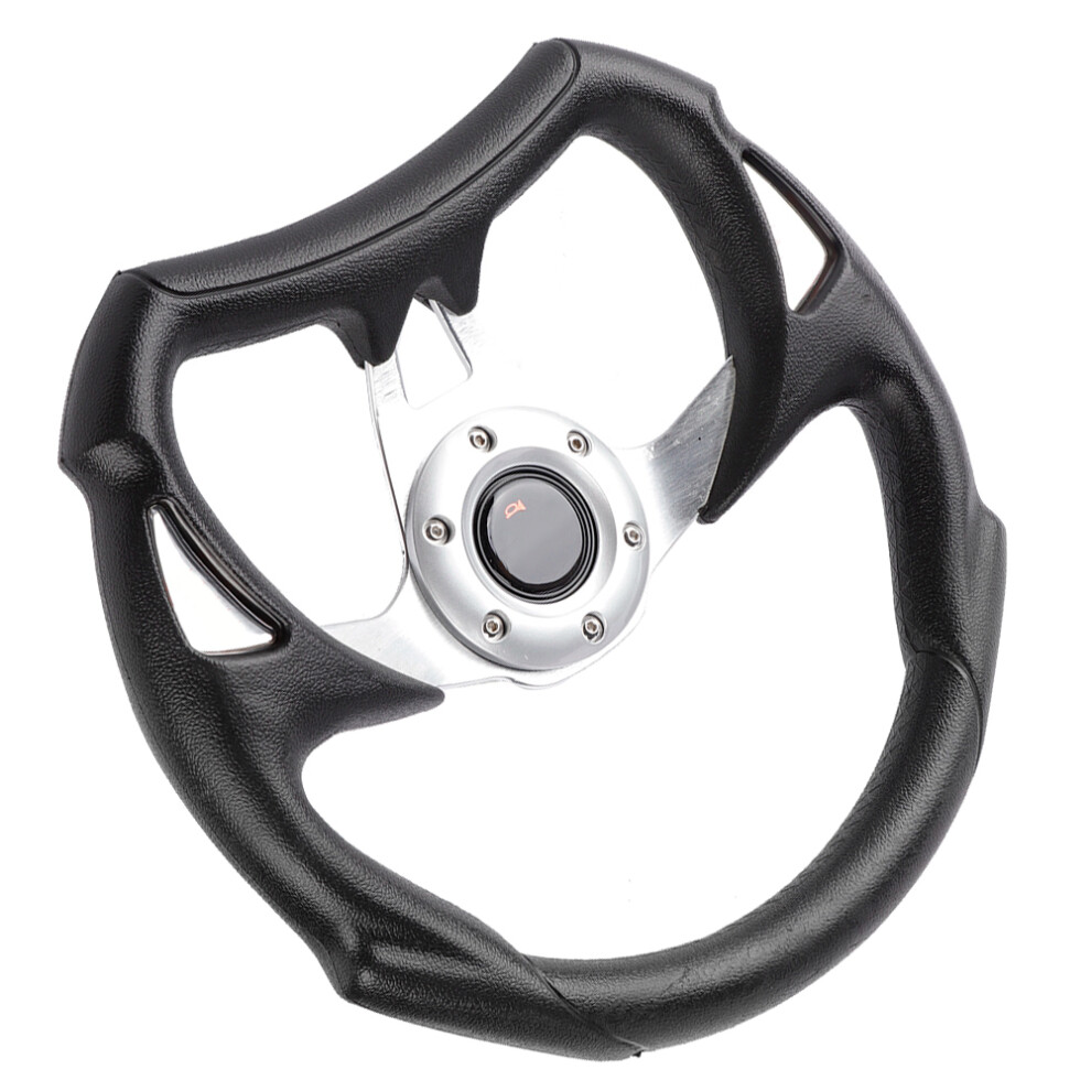 13In 320Mm Universal Aluminum Pu Leather Car Sport Racing Drift Steering Wheel Silver 4961324602072