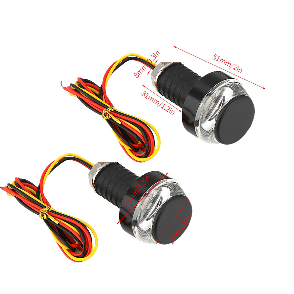 Dc12v Motorcycle Led Turn Signal Lamp Grip Bar End Plug Handlebar Light/White/Yellow 9351324602083