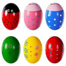SUCENANCE CAMBINE PASTERE SETTI DI 6 uova di Pasqua predefinite a percussione in legno Filers Musical uova Fillers Montessori Toy Essentials per bamb