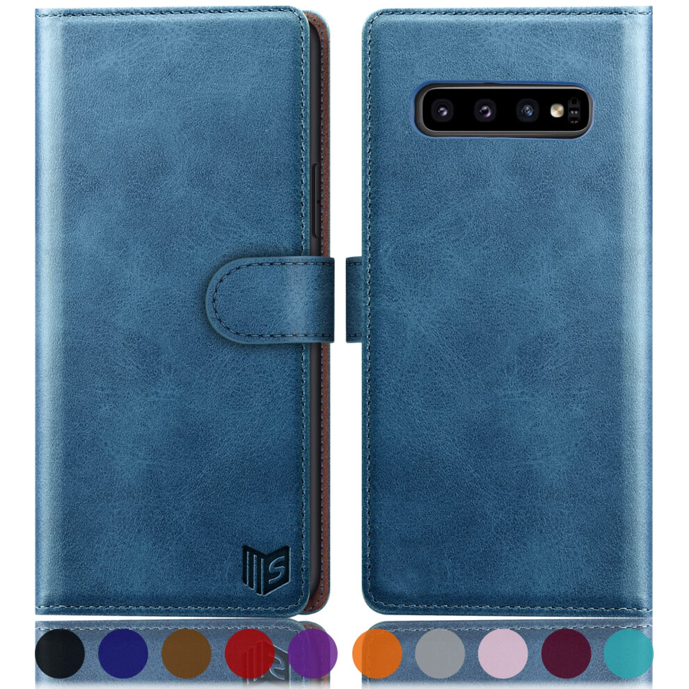 Suanpot For Samsung Galaxy S10 6.1""""(Non S10e S10+) With Rfid Blocking Leather Wallet Case Credit Card Holder Flip Folio Book Phone Case Shockpro 783647685624