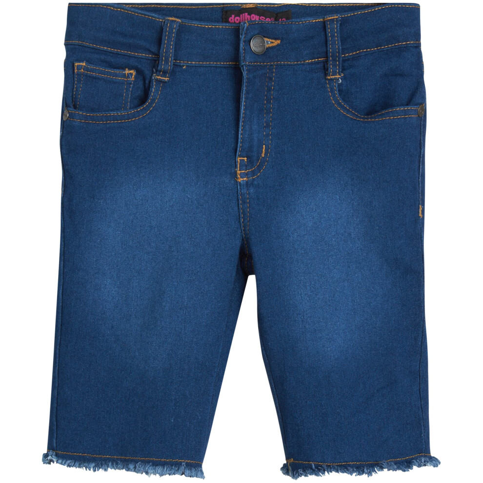dollhouse Girls' Shorts - Basic Soft Stretch Denim Bermuda Jean Shorts (Size: 7-16)  Size 10  Medium
