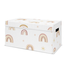 Sweet Jojo Designs Boho Rainbow Girl pequeno tecido brinquedo caixa de armazenamento ba para berrio de beb quarto infantil - blush rosa empoe