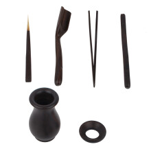 Ebenholz Teezeremonie-Set 6-teilig 20x7 cm, 7,8x2,7 in