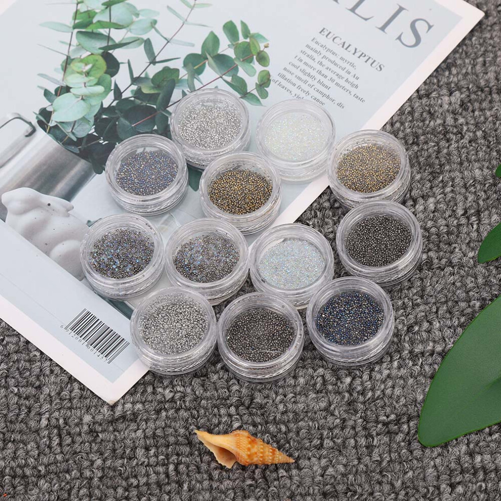 12 Grid DIY Nail Plastic Beads Nail Art Decoration Manicure Tool Accessory