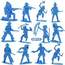 Lynkaye 60 pezzi Vari posa posa cowboy indiano giocattolo figunes per bambini figure native americane per bambini kit in miniatura da cowboy selvaggi