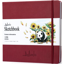 ALKALO Vierkant Schetsboek voor Tekenen, 120 Pagina's, 122LB/180GSM Dikker Papier