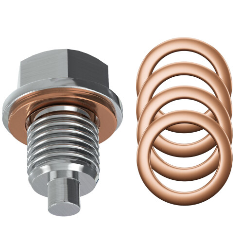Magnetische Oliedrainplug M14x1.5 Neodymium Magnet RVS Bout 5 Koper Wasmachine
