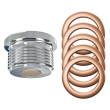 Magnetic Oil Drain Plug M18x1.5 - Neodymium Magnet Aluminum Bolt - with 5 Cooper Washer - Heavy Duty Oil Drain Plug - Anti Leakage Replacement fo