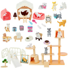 Beupy Cat Figures Legest Legetj 40 Pack Pet Foregive Legetj Realistiske kattefigurer Legetj Plast Cat Care Rolleleg EduDogional Learning Lege