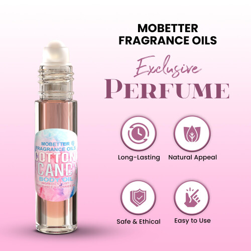 MOBETTER FRAGRANCE OILS Algodo Doce leo Corporal Perfume 10ml Roll On Bottle 2