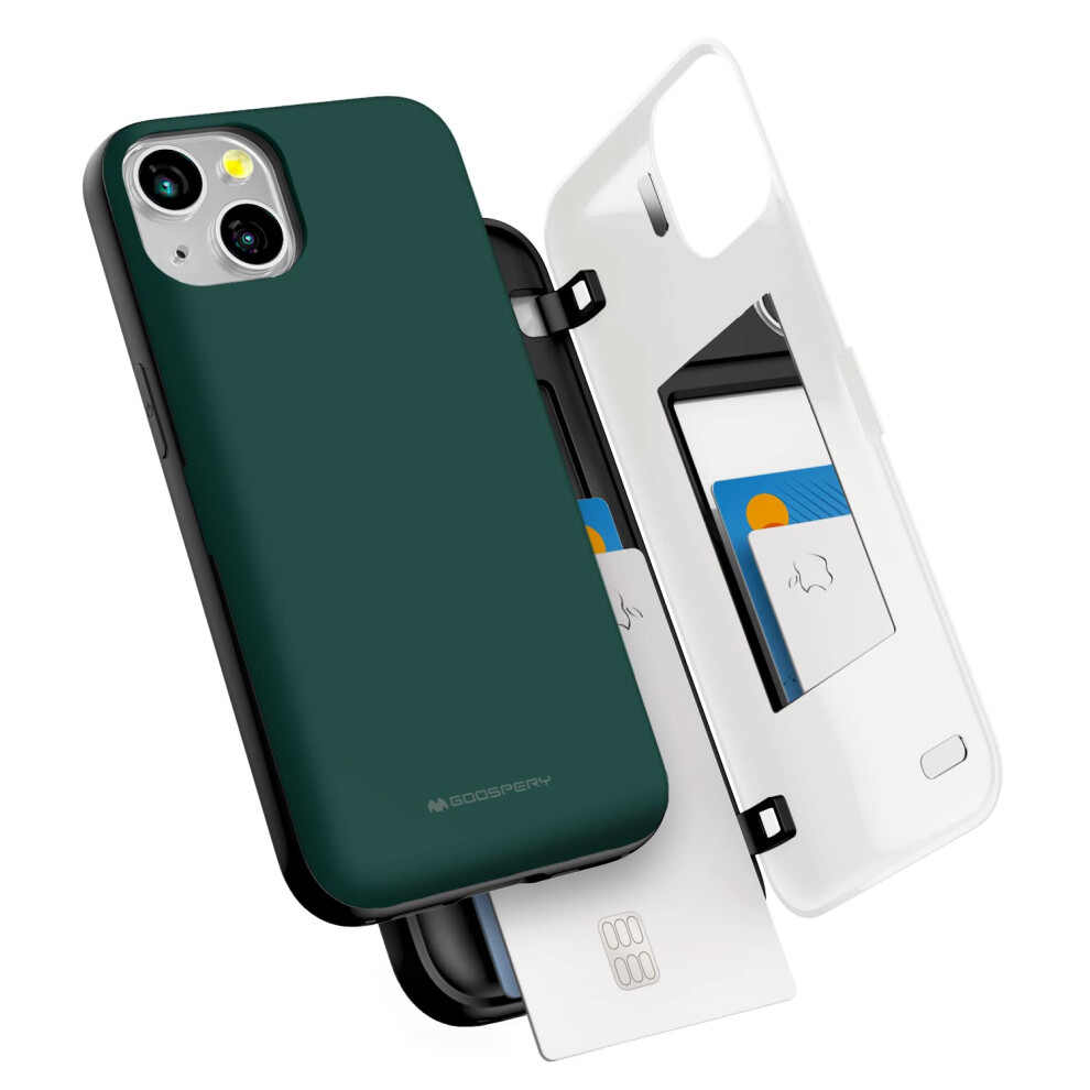 Goospery Magnetic Door Bumper Compatible With Iphone 13 Case Card Holder Wallet Case Easy Magnet Auto Closing Protective Dual Layer Sturdy Phon 8809842303575