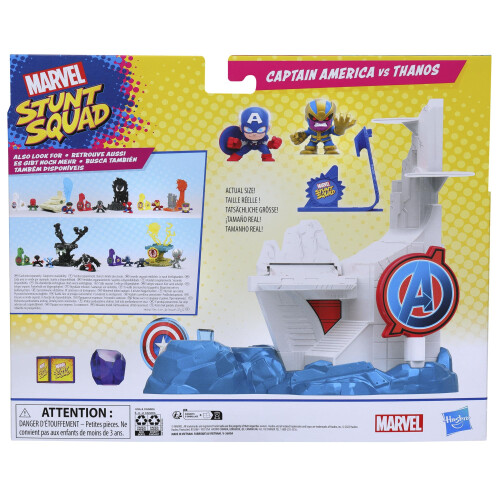 Marvel Stunt Squad Tower Smash Playset Capito Amrica vs. Thanos Figuras de ao de super-heris de 1,5 polegadas Brinquedos da Marvel para cria 2