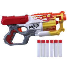 Nerf Mega CycloneShock Toy Blaster Hotrod Color Style 6-Dart Drum 6 AccuStrike Mega Darts Easy Priming (Amazon Exclusive)