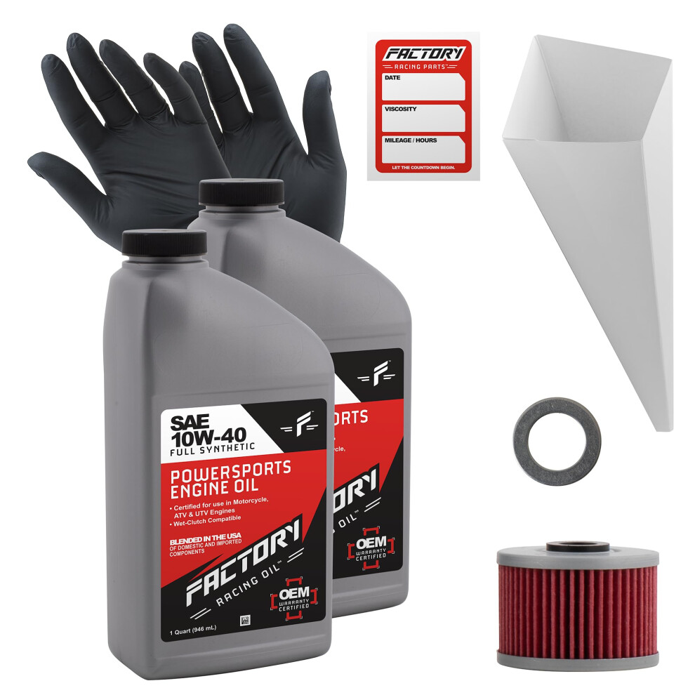 Factory Racing Parts Full Synthetic Oil Change Kit compatible with Kawasaki KLX250S KLX230 KLX230R KLX250S KLX250H KLX250S KLX250SF (KLX250