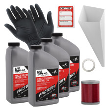lwechsel-Set von Factory Racing Parts, kompatibel mit Suzuki LT-4WD LT300E enthlt 4 Liter SAE 10W-40 vollsynthetisches l, 1 Filter, 1 Quetschsch