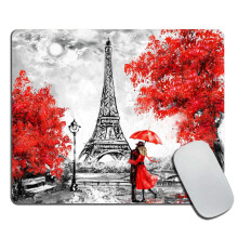 Eiffeltoren Muismat, Vintage Franse Landschap Scenery Romantische Olieverf Aangepaste Antislip Rubber Basis Muismatten