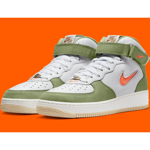 Nike Air Force 1 Mid '07 QS - Blanc, Orange Total, Vert Huile par Nike 2