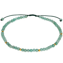 Jewever Aventurine Jade ankelarmbnd til kvinder krystaller og helbredende sten terisk olie Diffuser Beach Foot Beaded Justerbar (8,5-10 tommer)