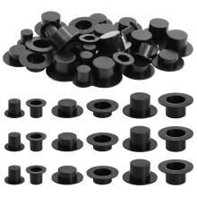 Chapéus de Alta Miniatura HUIANER - 30PCS de Chapéus Pretos Plásticos para Artesanato de Bonecas