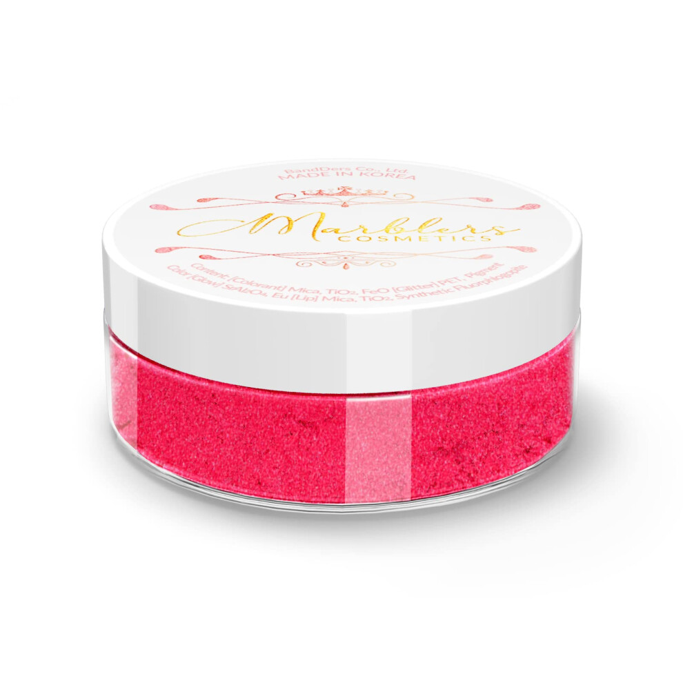 Marblers Fine Synthetic Mica Powder [Hot Pink] 0.11Oz (3G) | Highly Pigmented | Non-Toxic, Vegan, Cruelty-Free | Lip Gloss, Lipstick, Bath Bomb, Nail