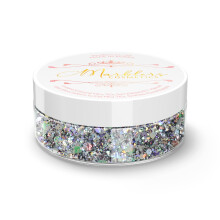 MARBLERS Mixed Shaped Face & Body Glitter [Grau] 0,18 oz (5 g) | Klobig | Gehackt | Flocke | Ungiftig | Vegan | Tierversuchsfrei | Festival-Rave- und