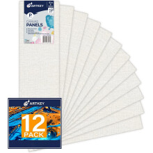 Painis de tela 4 x 12 polegadas 12 pacotes de 10 onas com primer 100% algodo branco telas em branco para pintura de telas longas e planas para