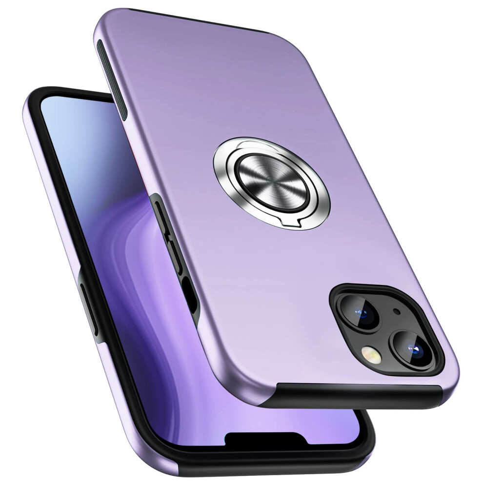 Pelepues Shockproof Case For Iphone 14 6.1 Inch [Embedded Finger Ring] Military Grade Phone Case Cover With Reinforced Stand Kickstand [Support 8180938846955