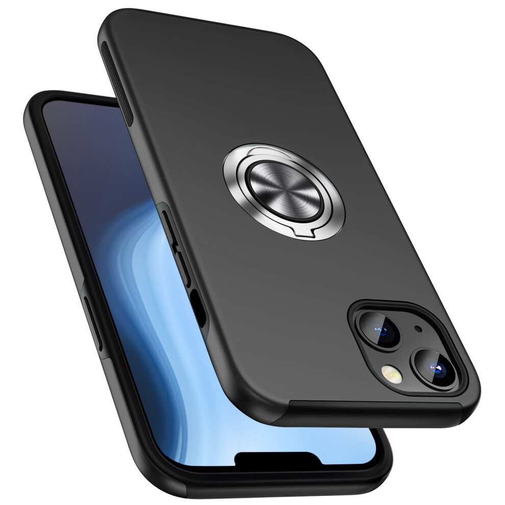 Pelepues Shockproof Case For Iphone 14 Plus 6.7'' [Embedded Finger Ring] Military Grade Phone Case Cover With Reinforced Metal Stand Kickstand [ 8180938846962