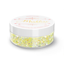 MARBLERS Mixed Shaped Face & Body Glitter [Gelb] 0,18 oz (5 g) | Klobig | Gehackt | Flocken | Ungiftig | Vegan | Tierversuchsfrei | Festival-Rave- un