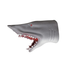 WARM FUZZY Toys (1) Shark Hand Puppets Realistic Latex Soft Animal Head Toys Set  Hand Puppet Toys Gift for Kids  Party Show Imaginative Play (Gr