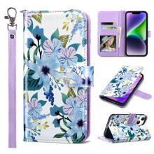 ULAK kompatibiln s iPhone 14 Plus peneenkov pouzdro s drkem na kartu pro eny RFID blokovn Navren Flip PU koen stojnek na zpest Nrazuv
