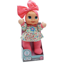 Babys erste Goldberger Giggles-Puppe mit Korallenoberteil und ansteckendem Giggle-Soundmodul  kindersicher ab 1 Jahr