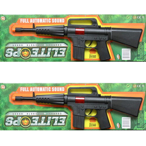 Conjunto de brinquedos para arma de rifle do exrcito Hunson com 2 brinquedos de simulao, som e ao de fasca, preto, 16 polegadas 2