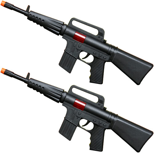 Conjunto de brinquedos para arma de rifle do exrcito Hunson com 2 brinquedos de simulao, som e ao de fasca, preto, 16 polegadas