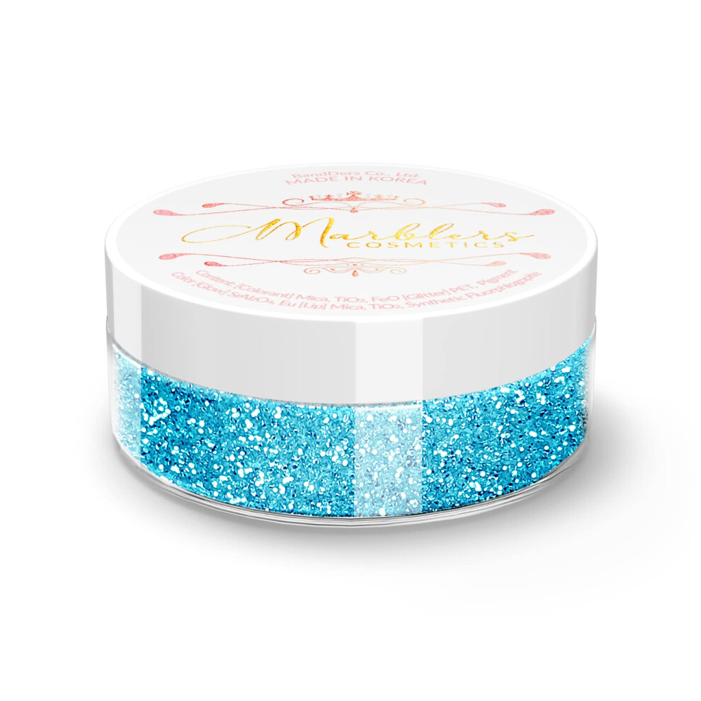Marblers Twinkle Face & Body Glitter [Aqua Blue] 0,18 Oz (5 G) | Fein | Ungiftig | Vegan | Tierversuchsfrei | Ethisch Bezogen | Festival-Make-Up-image