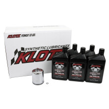 Klotz 20W/50 synthetisches Motorl-Wechselset fr Evolution Sportster 19862022 (5 Quart), 1 Chromfilter, 1 Ablassstopfen-O-Ring Basis-Set