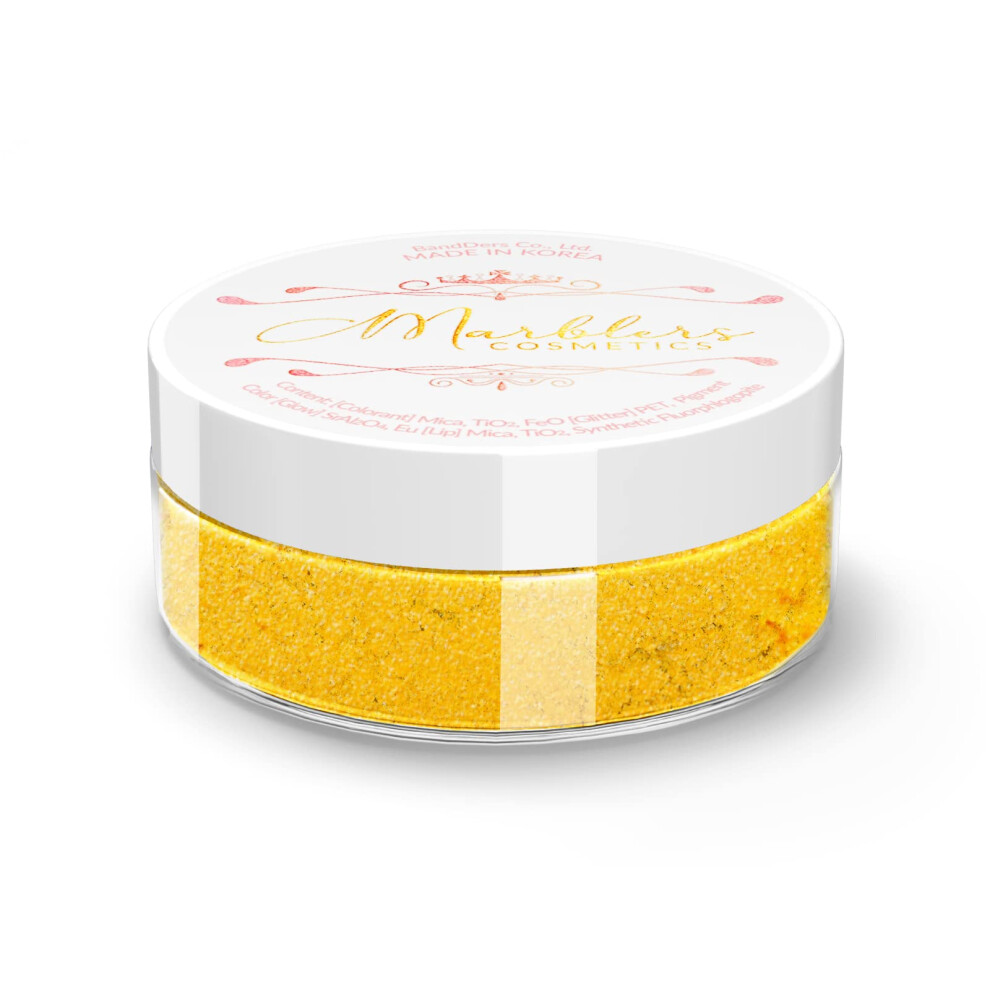 Marblers Fine Synthetic Mica Powder [Daisy Yellow] 0.11Oz (3G) | Highly Pigmented | Non-Toxic Vegan Cruelty-Free | Lip Gloss Lipstick Bath Bo