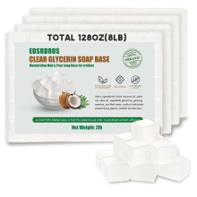 EDSRDRUS 8LB Heldere glycerinezeepbasis DIY handgemaakte zeep Hydraterende smelt- en gietzeepbasis voor het maken van plantaardige glycerine en k