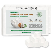 EDSRDRUS 4LB Ongeparfumeerde Glycerine Zeepbasis DIY Handgemaakt Hydraterend Smelt en Giet Zeepbasis voor Ambachten
